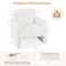 White Chenille Accent Chair with Lumbar Pillow for Living Room and Office